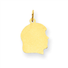 14k Plain Medium .013 Gauge Facing Right Engraveable Girl Head Charm