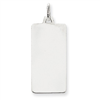 14k White Gold Plain .027 Gauge Rectangular Engraveable Dog Tag