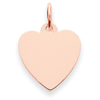 14k Rose Gold Heart Disc Charm