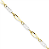14k Two-Tone 7in Polished Fancy Link Bracelet