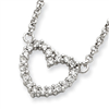 Sterling Silver CZ Heart Pendant w/Chain chain