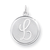 Sterling Silver Brocaded Initial L
