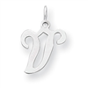 Sterling Silver Stamped Initial V