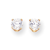 14k 5.6mm Round Completed Moissanite Stud Earrings