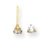 14k 4mm Moissanite 3-Prong Round Earring