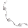 16in Rhodium-plated CZ Flower Wave Necklace chain