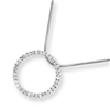 18in Rhodium-plated CZ Circle Necklace chain