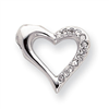 18in Rhodium-plated Open CZ Heart Necklace chain