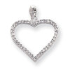 18in Rhodium-plated Large CZ Heart Necklace chain