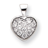 18in Rhodium-plated CZ Pave Heart Necklace chain