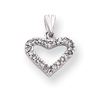 18in Rhodium-plated CZ Heart Necklace chain