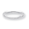 Platinum 3mm Half-Round Comfort Fit Lightweight Band ring