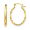 14k Oval Polished Hoop Earring