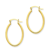 14k Oval Polished Hoop Earring