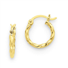 14k Twist Polished Hoop Earring