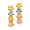 14K Tri-Color Plumeria Earrings