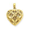 14k Diamond-cut Open Puffed Heart Pendant
