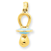14k Blue Enameled Pacifier Pendant