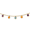 14K Multi-color Gemstone Necklace chain