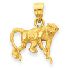 14K Diamond-cut Monkey Pendant