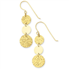14K 3-Tier Circle Drop Dangle Earring