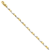14k Two-tone 2.25mm Fancy Link Chain bracelet