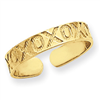 14k X & O Pattern Toe Ring