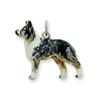 Silver Enamel Australian Shepard Charm