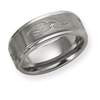Dura Tungsten Ridged Edge 8mm Brushed and Polished Band ring
