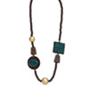 White Wood Aster & Serpentine Stone Slip-on Necklace