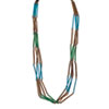 Silver-tone Bamboo & White Wood Aster Slip-on Necklace