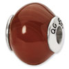 Sterling Silver Reflections Red Brown Agate Stone Bead