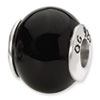 Sterling Silver Reflections Black Agate Stone Bead