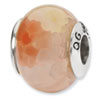 Sterling Silver Reflections Pink Cracked Agate Stone Bead