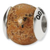 Sterling Silver Reflections Picture Jasper Stone Bead