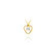 14K Gold 3mm White Zircon Heart Birthstone Necklace