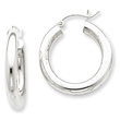 Sterling Silver 4mm Round Hoop Earrings