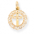 10k CROSS IN FRAME CHARM