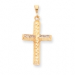 10k Diamond-cut Cross Pendant