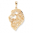 10k Solid Diamond-cut Lions Head Charm