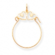 10k Double Heart Charm Holder