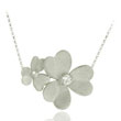 Sterling Silver Two Flowers Necklace