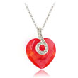 Sterling Silver Red Swarovski Crystal Heart Necklace