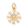 10k Solid Polished Snowflake Charm