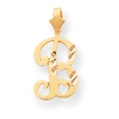 10k Diamond-cut Grooved Initial B Charm