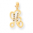 10k Diamond-cut Grooved Initial A Charm
