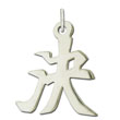 Sterling Silver "Determination" Kanji Chinese Symbol Charm