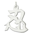 Sterling Silver "Perseverance" Kanji Chinese Symbol Charm