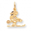 10k Diamond-cut Skier Charm