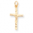 10k Solid Polished Crucifix Pendant
